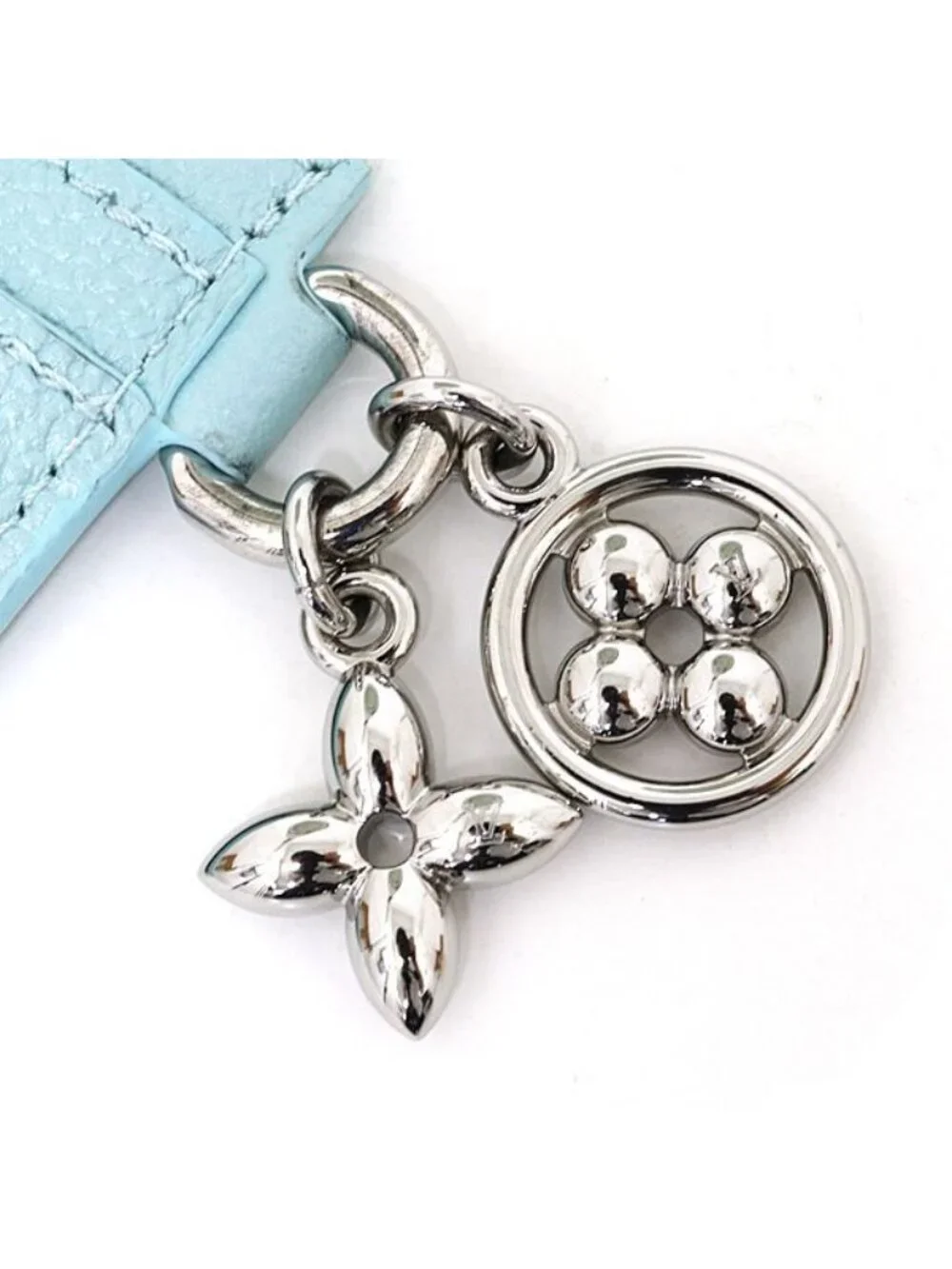 Louis Vuitton Card Holder LV Charm Case Light Blue